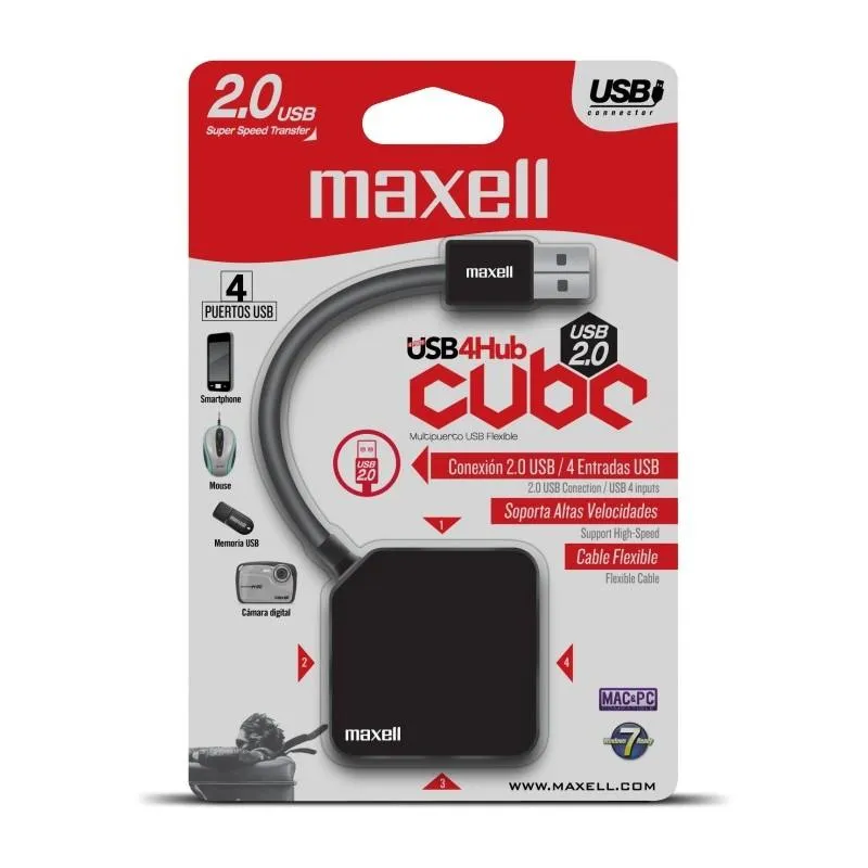 HUB MAXELL CUBE 4-PORT USB 2.0 347644