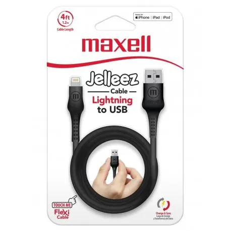 CABO USB-A (M) PARA LIGHTNING (M) 1.2MT 3A DADOS/CARGA MAXELL PRETO