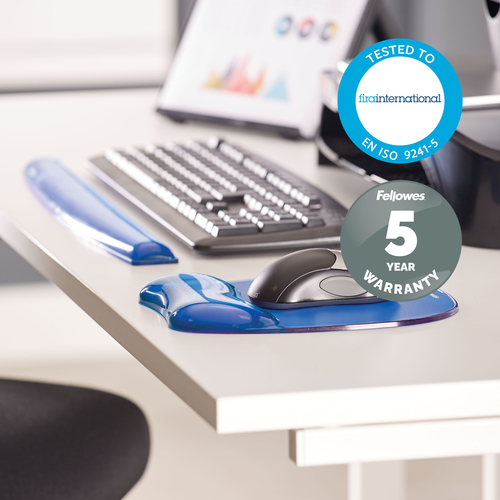 TAPETE PARA MOUSE FELLOWES COM APOIO GEL AZUL