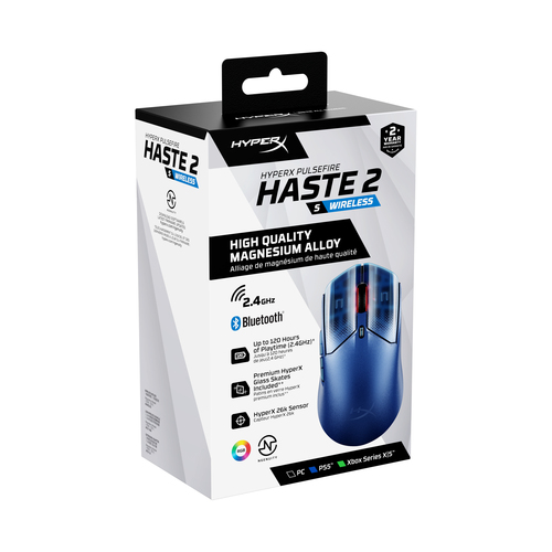 HPI MOUSE HP HYPERX PULSEFIRE HASTE 2 S GAMING 26000DPI WIRELESS/BT AZUL