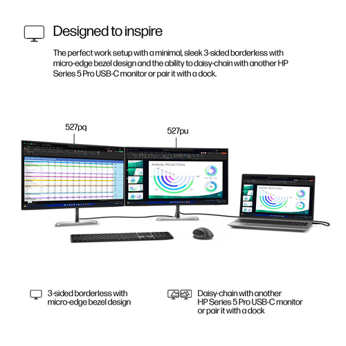 HPI MONITOR HP 27" FHD SERIES 5 ROTAÇÃO OFFICE HDMI/USB/DP PRETO SERIES 5 PRO