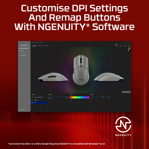 HPI MOUSE HP HYPERX PULSEFIRE HASTE 2 PRO GAMING 26000DPI WIRELESS/BT CINZA