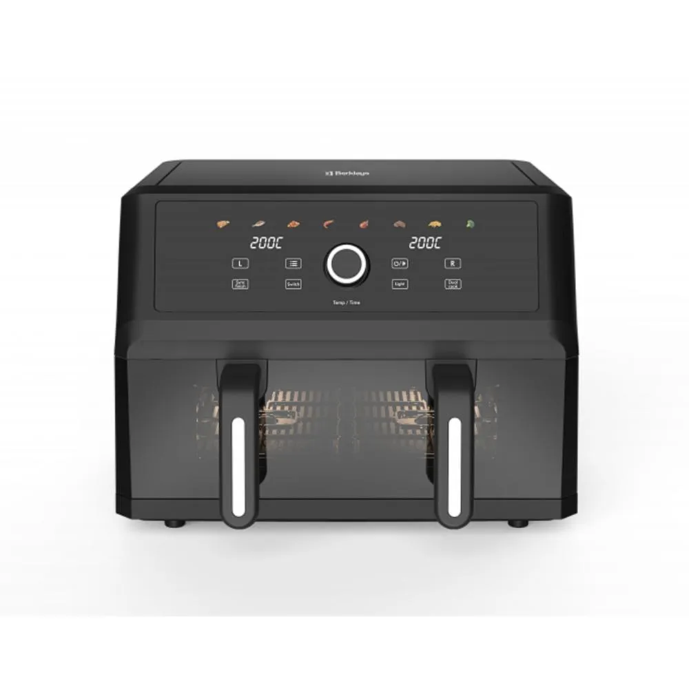 PD FRITADEIRA SEM ÓLEO BERKLAYS AIR FRYER 11L PRETO 2 ZONAS SEPARADAS