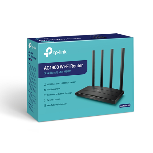 ROUTER TP-LINK WIFI AC1900 MU-MIMO ARCHER C80