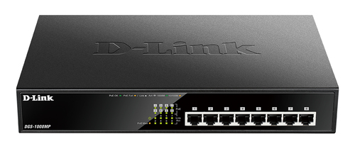 SWITCH 8 DLINK 10/100/1000 SEM GESTÃO MAX POE 125W
