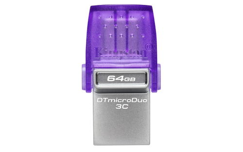 PEN DRIVE 64GB KINGSTON DATA TRAVELER DUO 3.2 USB-A/USB-C PRETA DTDUO3CG3/64GB
