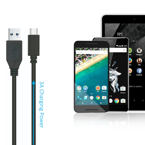 CABO USB-A 3.2 (M) PARA USB-C (M) 1MT 3A CONVERSOR EWENT PRETO