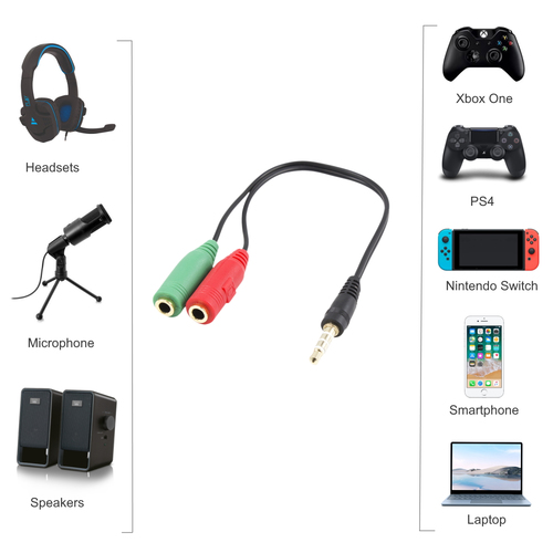 ADAPT AUDIO EWENT 1X3.5MM M PARA 2X3.5MM F