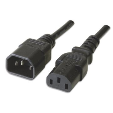 CABO DE ALIMENTAÇÃO EWENT VDE PARA IEC C14 (M) IEC C13 (F) RETO 250V 1.8M PRETO