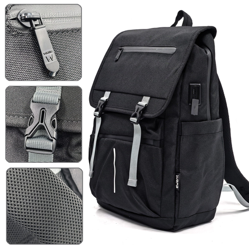 MOCHILA 16.1" EWENT OXFORD 900D VINTAGE PRETA