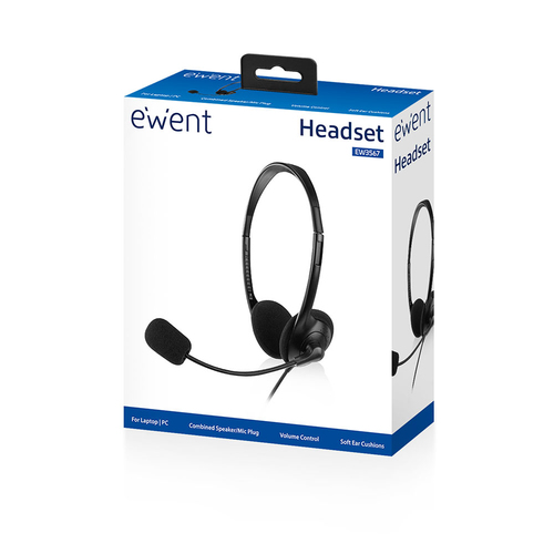 HS EWENT COM MIC JACK 1.5MM 1.8M PRETO