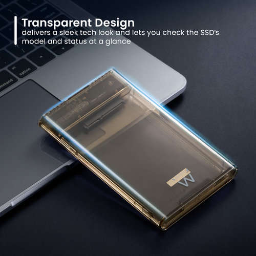 CAIXA EXT. EWENT 2.5" SATA USB-C 3.2 TRANSPARENTE