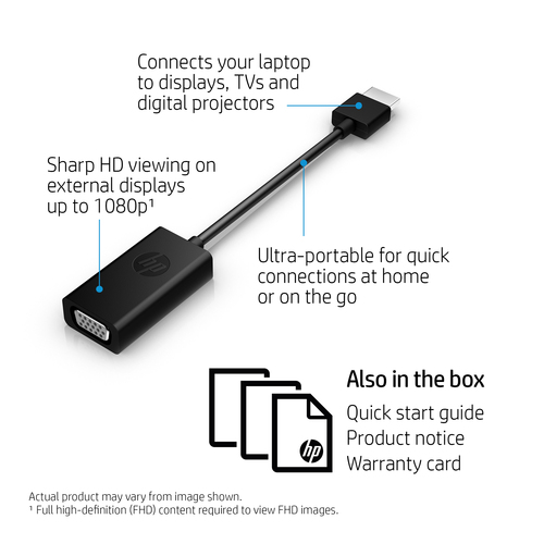 HPI ADAPT HDMI PARA VGA HP L3 PLACAS, ADAPTADORES E TRANSFORMADORES