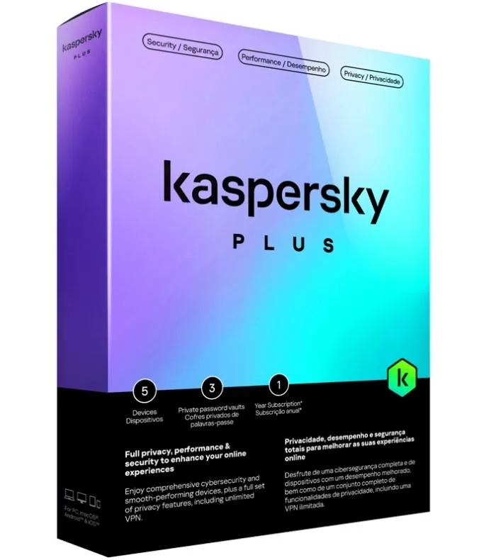SW ANTIVIRUS KASPERSKY PLUS 5 PCS