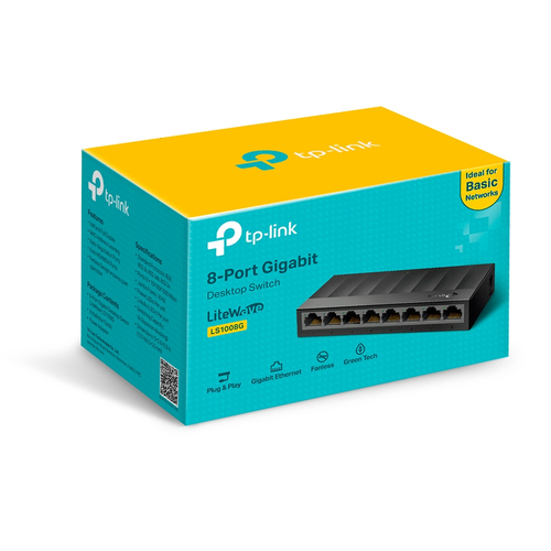 SWITCH 8 TP-LINK 10/100/1000 SEM GESTÃO RJ45 DESKTOP