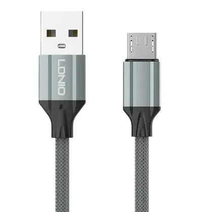 CABO USB-A (M) PARA MICRO-USB-B (M) 1MT DADOS/CARGA LDNIO CINZA