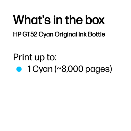 HPI TH GT52 CYAN BOTTLE 415 INK TANK TH GT52 CYAN INK BOTTLE 415 INK TANK