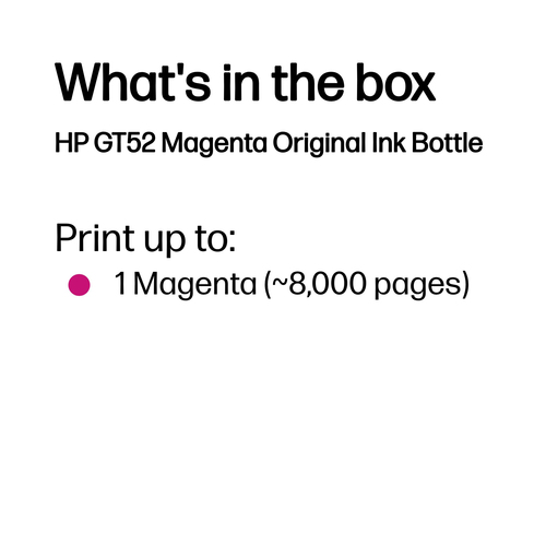 HPI TH GT52 MAGENTA BOTTLE 415 INK TANK TH GT52 MAGENTA INK BOTTLE 415 INK TANK