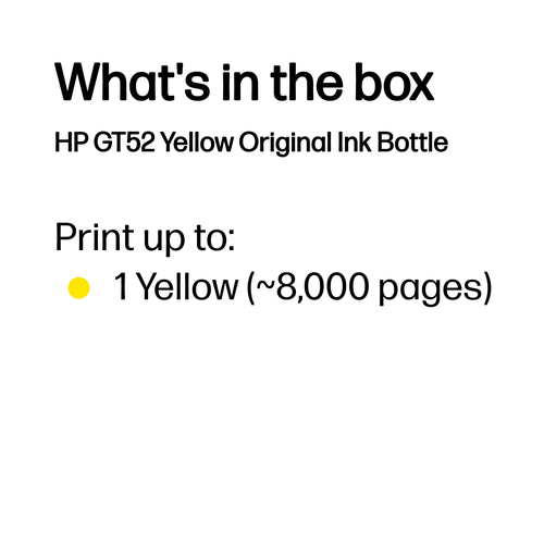 HPI TH GT52 AMARELO BOTTLE 415 INK TANK TH GT52 YELLOW INK BOTTLE 415 INK TANK