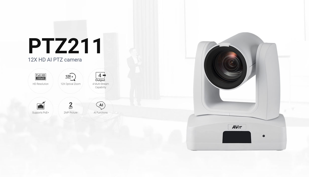 CAMERA AVER PTZ211 1080P60 12X ZOOM HDMI 3GSDI USB