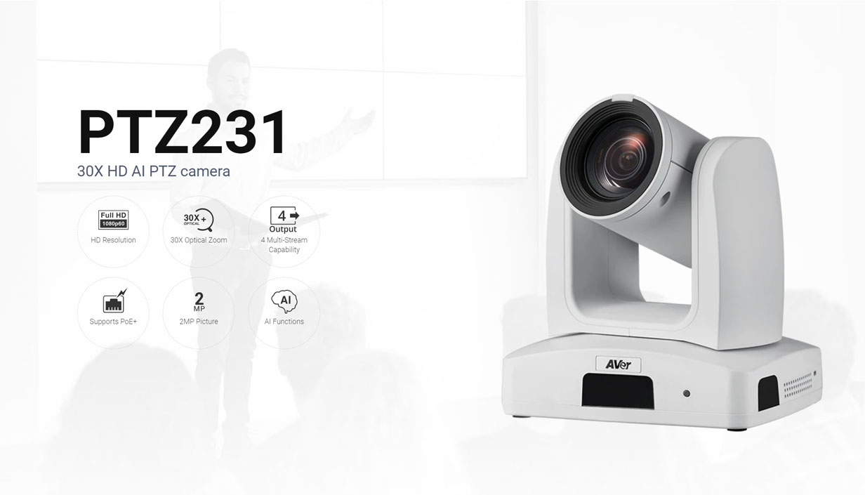 CAMERA AVER PTZ231 1080P60 30X ZOOM HDMI 3GSDI USB