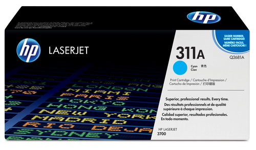 HPI TO HP Q2681A 3700 CYAN # 311A A2 TONNERS