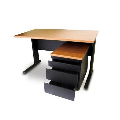 SECRETÁRIA DELTA 2 PC MDF+METAL 80X65X72 KIT4PC + GAV PRETO