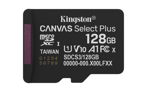 CARTÃO DE MEMÓRIA MICRO SDXC 128GB KINGSTON CANVAS GO! PLUS GEN 3 CL10 UHS-I U3 170MB/S COM ADAPTADOR PRETO