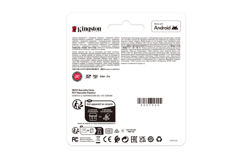 CARTÃO DE MEMÓRIA SD 512GB KINGSTON CANVAS SELECT PLUS GEN 3 CL10 UHS-I 100MB/S COM ADAPTADOR PRETO
