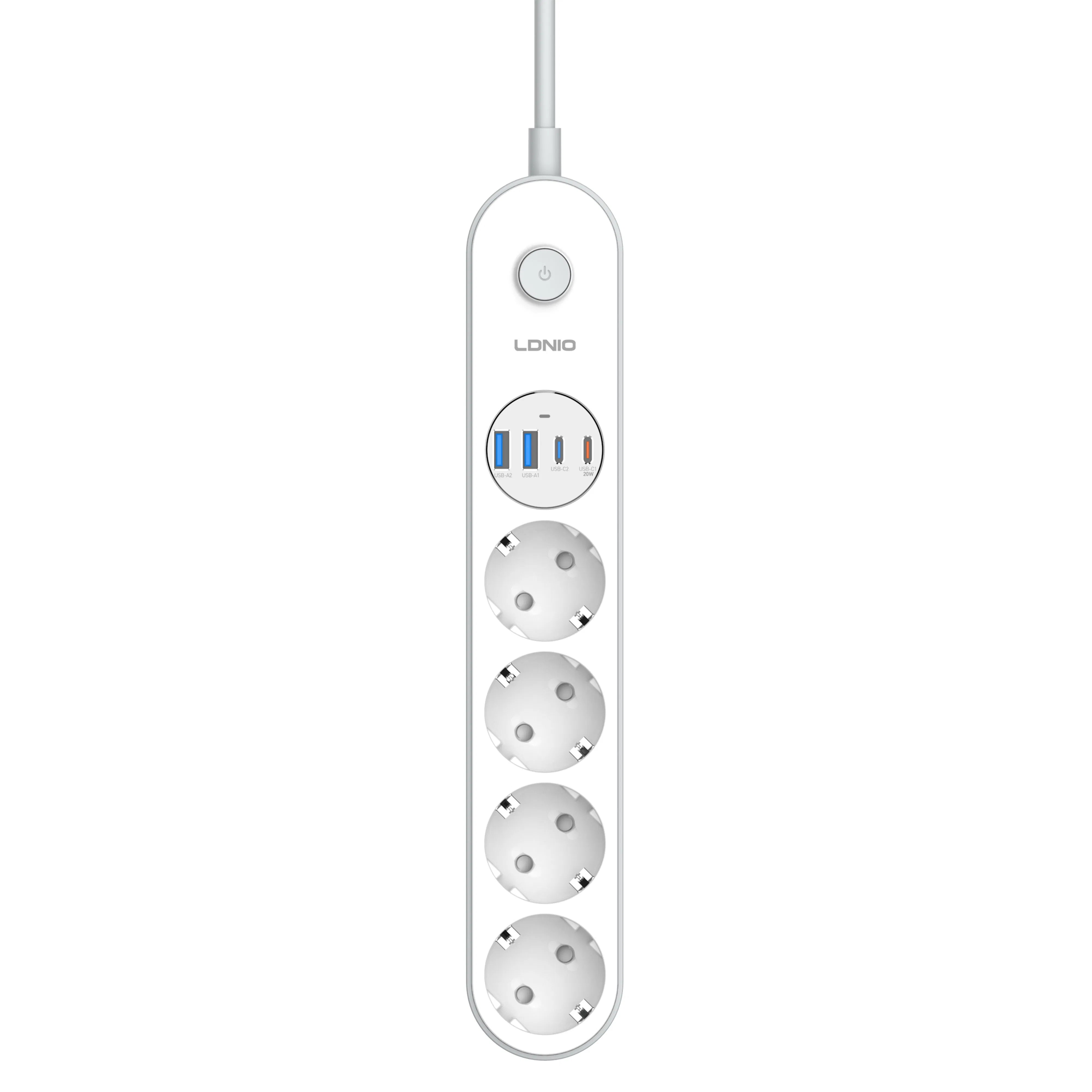 BLOCO TOM. WINTECH 4WAY. 2 MT 4X USB PRETO
