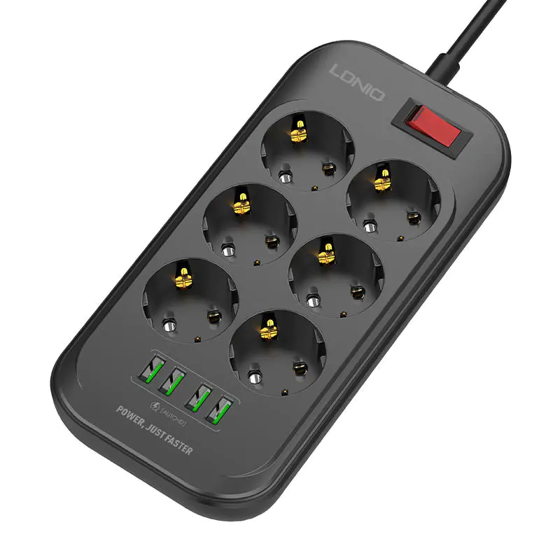 BLOCO TOM.SEXT. 2 MT LDNIO 4 USB PRETO