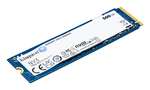 DISCO DURO INTERNO KINGSTON NV3 500GB SSD M.2 2280 DESKTOP/PORTÁTEIS 3500 MB/S NVME PCIE (4.0 X4)