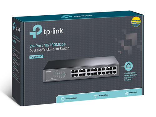 SWITCH 24 TP-LINK 1U 13" 10/100 SEM GESTÃO SEM GESTÃO DESKTOP
