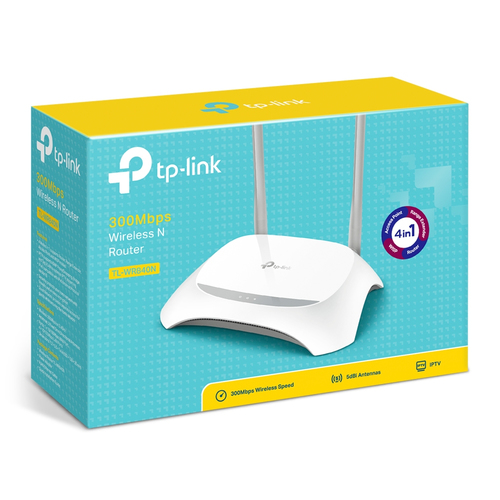 ROUTER TP-LINK WIFI 300MBPS N 2× ANTENAS FIXAS/1×10/100 MBPS WAN PORT/4×10/100 MBPS LAN PORTS TL-WR840N