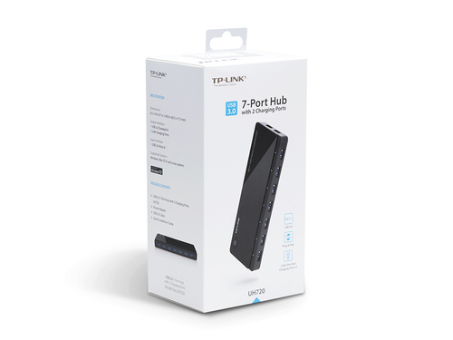 HUB TP-LINK USB 3.0 7-PORT COM 2 PORTAS DE CARREGAMENTO UH720