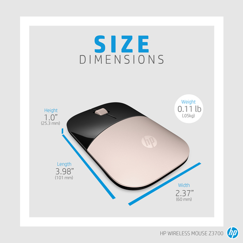 HPI MOUSE HP Z3700 ULTRA FINO AMBIDESTRO 1200DPI WIRELESS AZUL