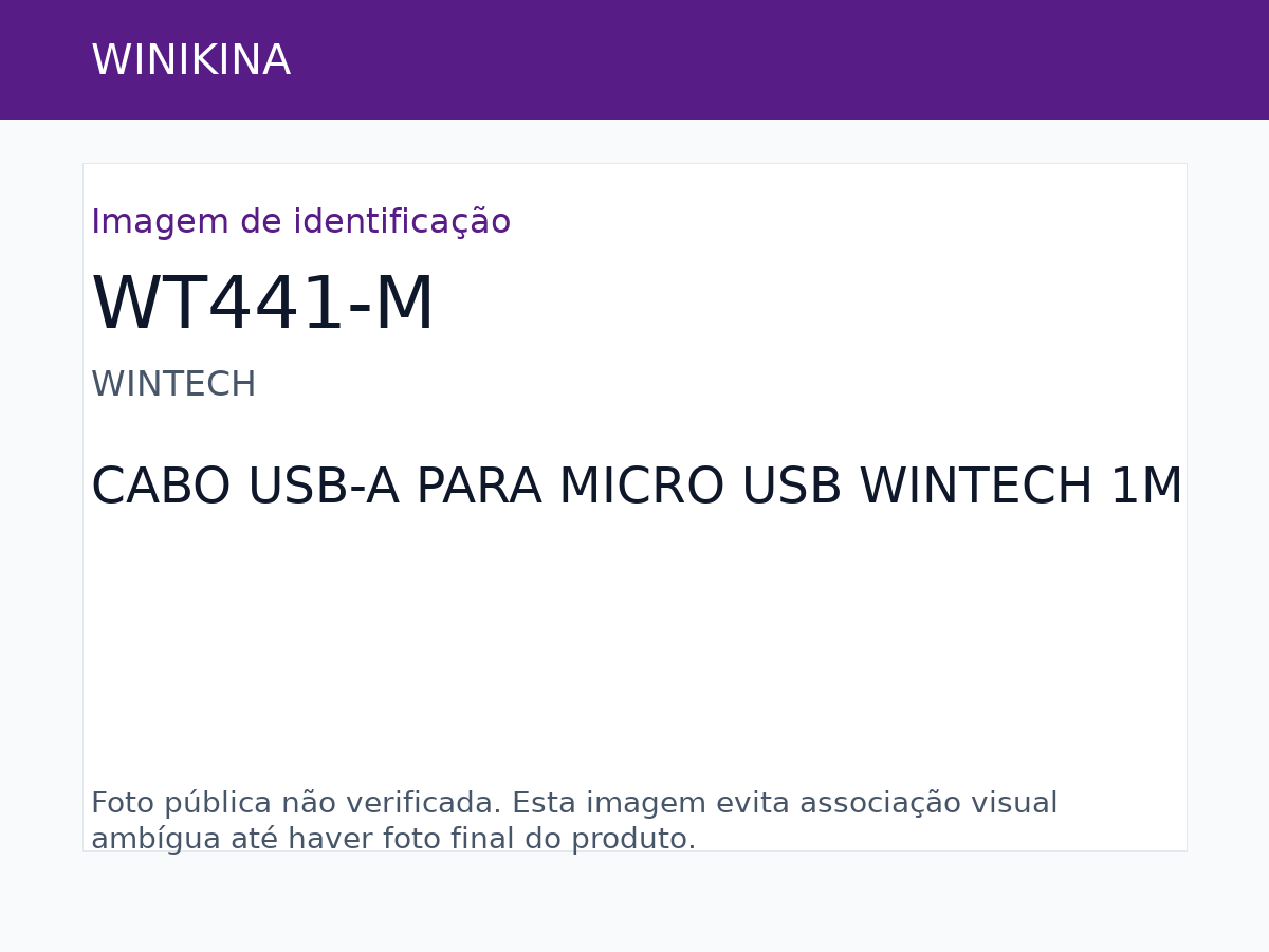 CABO USB-A PARA MICRO USB WINTECH 1M 10W