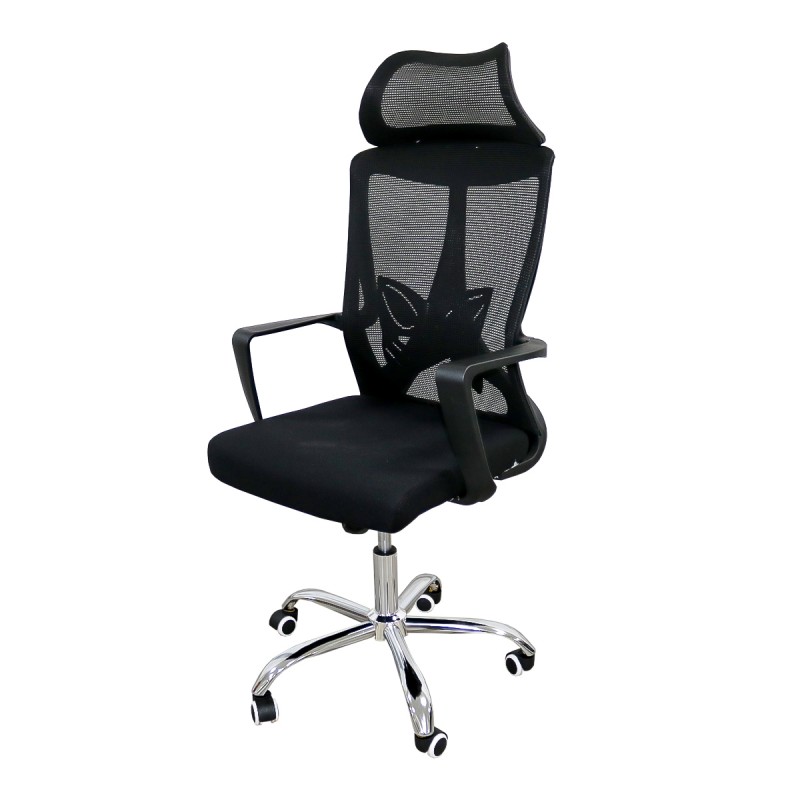 SENMARK CADEIRA MESH EXECUTIVA 3 NIVEIS COM AJUSTE LOMBAR AZUL/PRETO