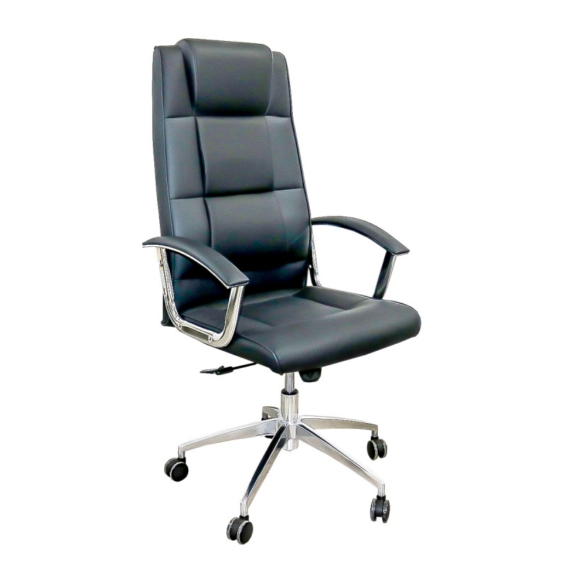 SENMARK CADEIRA PU HIGH EXECUTIVE 3 NIVEIS REFORÇO LOMBAR PRETA