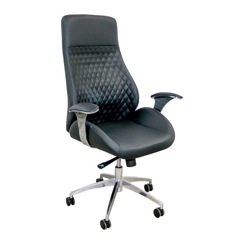 SENMARK CADEIRA PU HIGH EXECUTIVE 3 NIVEIS COM AJUSTE BASE PRETO